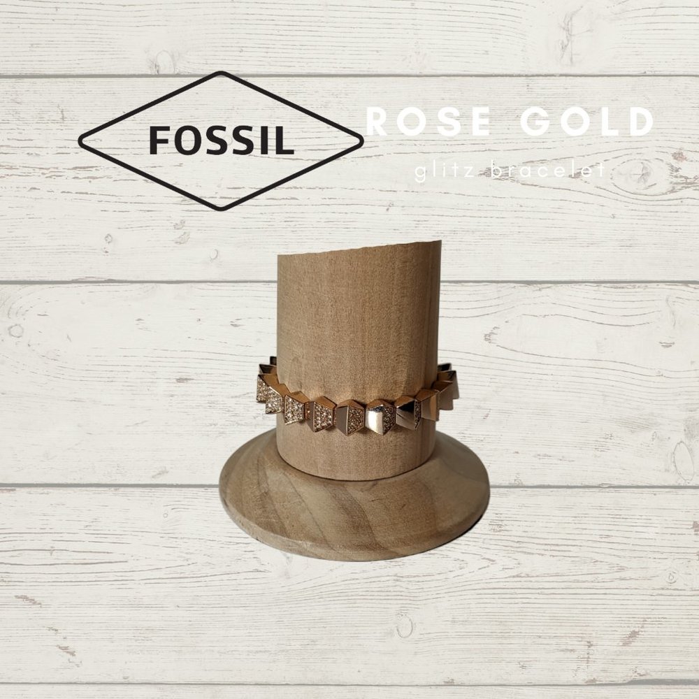 Rose Gold, Glitzy Fossil Bracelet